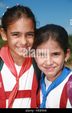 Schoolgirls in Vinales, Pinar del Río Province, Cuba, Latin America Stock Photo