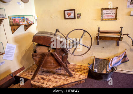 The museum of exhibition about the history of washing and ironing, Czech Republic Stock Photo