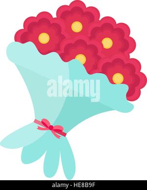 Bouquet of flowers icon, flat design. Isolated on white background. Vector illustration, clip art. Stock Vector