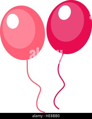 Balloons icon, flat design. Isolated on white background. Vector illustration, clip art. Stock Vector