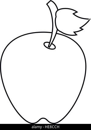 apple leave fruit outline Stock Vector