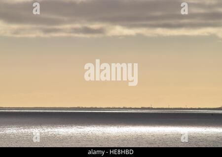Sun Going Down Over Bridlington Coast Stock Photo