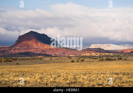 Dramatic light and clouds makes this Utah scene pop late afternoon Stock Photo