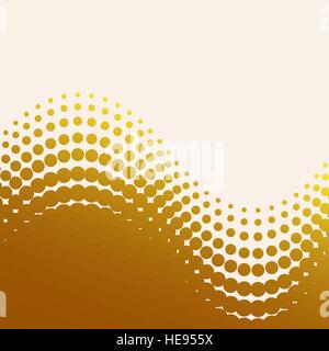 abstract vector halftone background - golden yellow wave Stock Vector