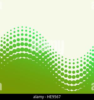 abstract vector halftone background - green and yellow wave Stock Vector