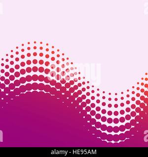 abstract vector halftone background - purple and red wave Stock Vector