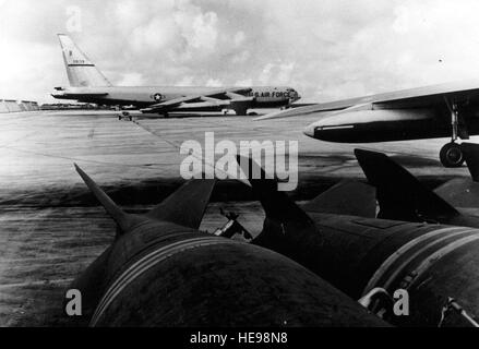 Boeing B-52F-65-BW (S/N 57-0139) at Andersen Air Force Base, Guam. (U.S. Air Force photo) Stock Photo