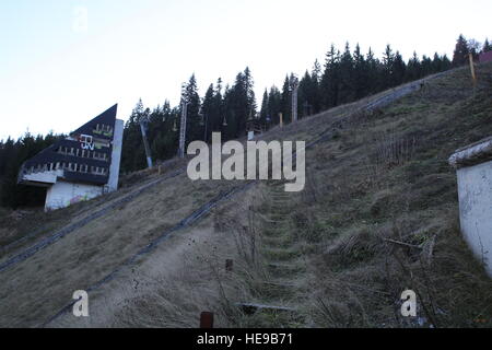 Mount Igman, near Sarajevo, site of the 1984 Winter Olympic Games, with its ski jump and podium Stock Photo