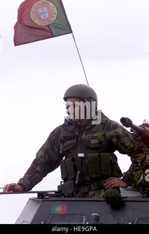 A Portuguese Chaimite V200 Armored Personnel Carrier armed with a 50 ...