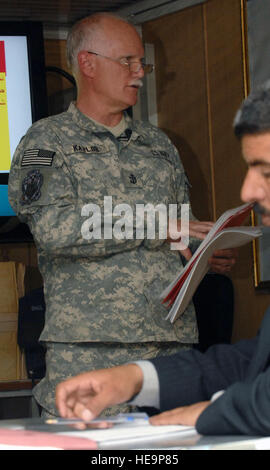 ISAF Joint Command personnel in Kabul, Afghanistan, provide an overview ...