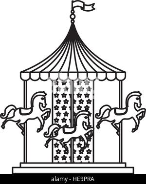 carrousel cute isolated icon vector illustration design Stock Vector