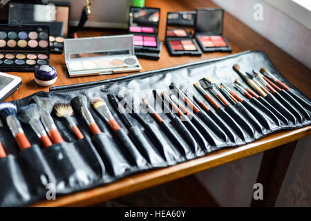 professional makeup brushes Stock Photo