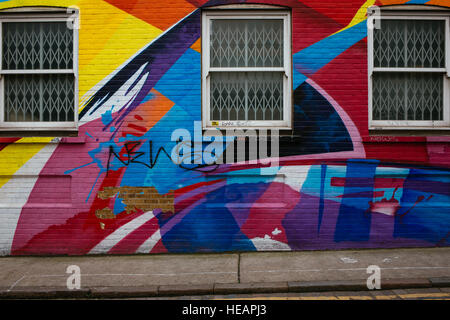 Graffiti art wall in Shoreditch, London