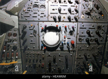 DAYTON, Ohio - Convair B-58 Hustler cockpit at the National Museum of the U.S. Air Force. (U.S. Air Force photo) Stock Photo