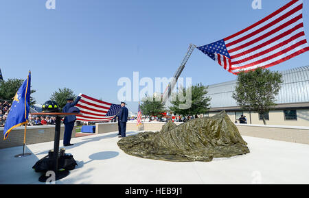 On Sept. 11, 2013, a memorial to those killed on Sept. 11, 2001, was dedicated at the Air Mobility Command museum at Dover Air Force Base, Del. The memorial, which incorporates two pieces of steel from World Trade Center tower one, a rock from the United Airlines Flight 93 crash site and a block from the damaged portion of the Pentagon, makes Delaware the 50th and final state to have a public memorial. The steel was acquired through the Port Authority of New York and New Jersey World Trade Center steel program. Greg L. Davis) Stock Photo