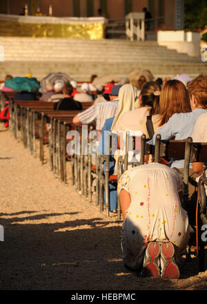 CAPLJINA, Bosnia and Herzegovina -- A woman prays during a church service at the Saint Jakov holy site, Medjugorje, during the Shared Resilience 2012 Cultural Day tour June 3. This area became known in 1981 when six Catholic children reported seeing an apparition of the Virgin Mary. Now, the area sees approximately 1 million pilgrims per year. More than 500 military members from nine nations are participating in SR12, the annual U.S. Joint Chiefs of Staff sponsored exercise, May 28 - June 8. The goals of the exercise are to strengthen interoperability, facilitate training in crisis response an Stock Photo