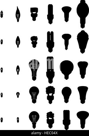 variant bulb silhouette Stock Vector