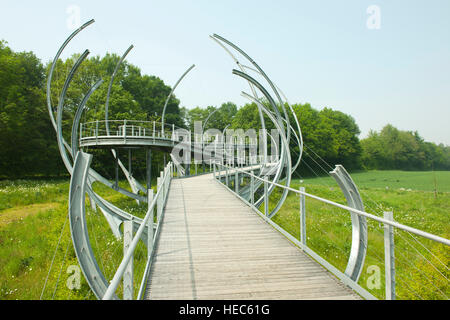 Deutschland, NRW, Kreis Heinsberg, Übach-Palenberg, Ortsteil Windhausen, Klangbrücke am Willy-Dohmen-Park Stock Photo