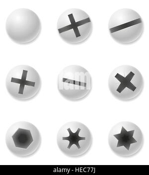 screws bolts and rivet vector illustration isolated on white background Stock Vector