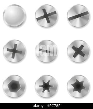 screws bolts and rivet vector illustration isolated on white background Stock Vector