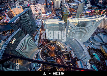 Helicopter flight over Las Vegas, Nevada Stock Photo