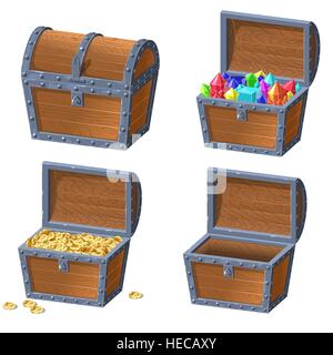Wooden Chest set Stock Vector
