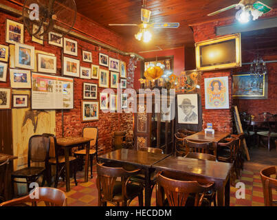 Argentina, Buenos Aires, La Boca, Interior view of the cafe bar La Perla. Stock Photo