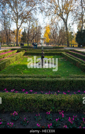Fountain in Retiro park. Madrid, Spain. Stock Photo
