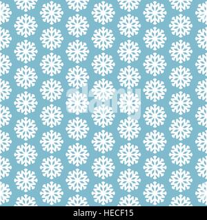 Seamless pattern of white snowflakes on sky blue background. Snowfall ...