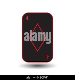 poker card. FOUR BLACK DIAMOND. White easy to separate the background. icon illustration image used for print, website, fabrics, decorating, design, e Stock Vector