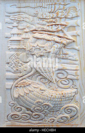 Carving on the machine with numerical control. Cut cutter machine bas ship. Stock Photo