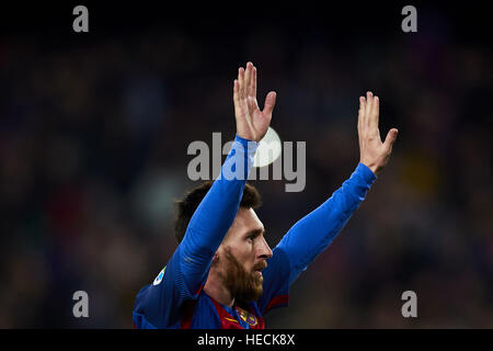 Barcelona, Spain. 18th Dec, 2016. Luis Suarez (FC Barcelona) celebrates ...