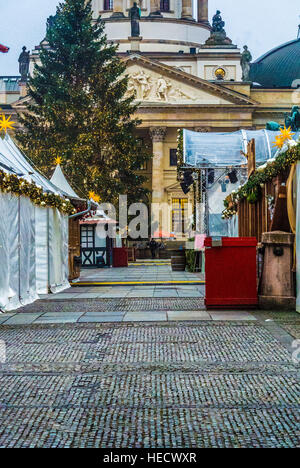 Berlin, Germany, 20th December, 2016. Weihnachtszauber Market at the Gendarmenmarkt. Christmas market in central Berlin is closed as an act of solidarity for the victims of the terrorist attack at Breitscheidplatz on the 19th of December. Photo Bailey-Cooper Photography/Alamy Live News Stock Photo