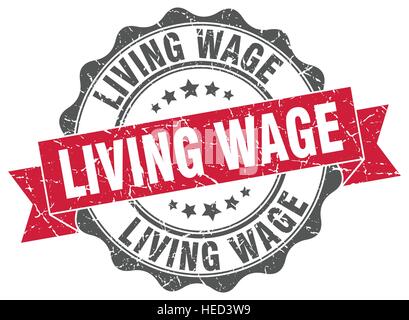 living wage stamp. sign. seal Stock Vector