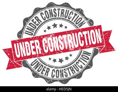 under construction stamp. sign. seal Stock Vector