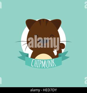 Cute Cartoon chipmunk Stock Vector