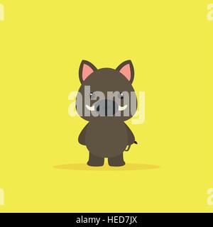 Cute Cartoon wild boar Stock Vector