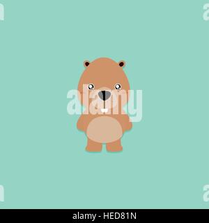 Cute Cartoon beaver Stock Vector