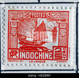 Postage Stamp from French Indochina Stock Photo