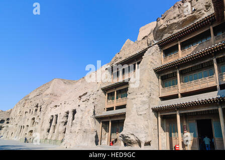 Datong: Yungang Caves; Central part (caves 7 to 10), Shanxi, China Stock Photo