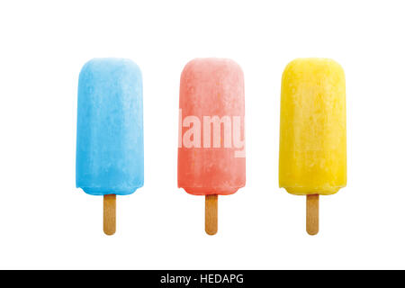 Popsicles, ice lollies or ice pops, various flavours Stock Photo
