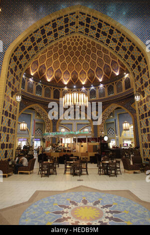 Starbucks Coffee shop, Egypt Court, Ibn Battuta Shopping Mall, Dubai, United Arab Emirates, UAE, Middle East Stock Photo