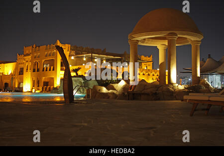 Ritz Carlton Sharq Village & Spa, 5 star luxury hotel, Arab desert village architecture, Doha, Qatar, Middle East Stock Photo