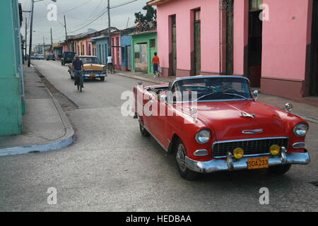 Vintage car in the streets of Trinidad, Sancti-Spíritus Province, Cuba, Latin America Stock Photo