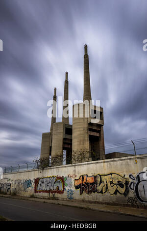 Sant Adria de Besos power plant in Barcelona, Spain Stock Photo