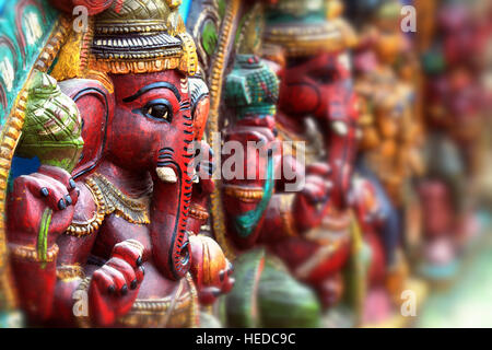 Wooden Statue of Hindu God Gannesa Stock Photo