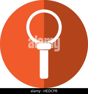 search loupe magnifier tehcnology shadow orange circle Stock Vector