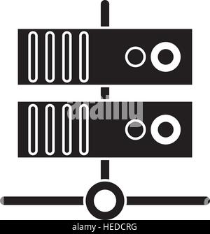 silhouette data base technology server system Stock Vector
