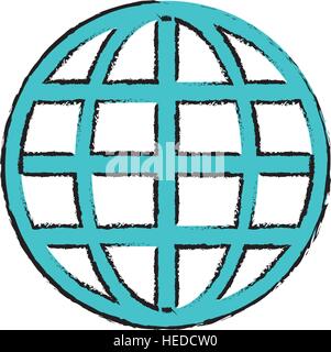 drawing global connection security system technology Stock Vector
