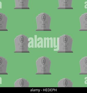 Gravestone Seamless Pattern. Grey Stone Monuments Stock Vector